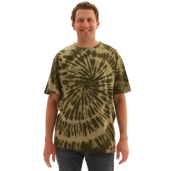 Whiskey & Oak Men’s Tie Dye T-Shirt – Crew Neck Tee Shirt (Tie Dye Bottle Green, Large)