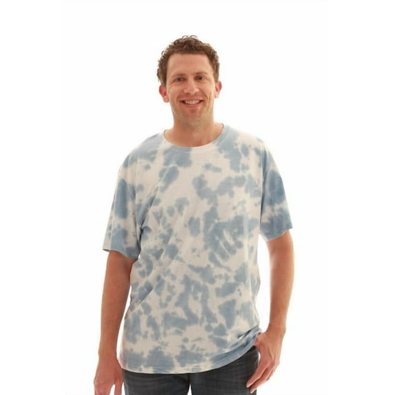 Whiskey & Oak Men’s Tie Dye T-Shirt – Crew Neck Tee Shirt (Tie Dye Light Blue, Medium)