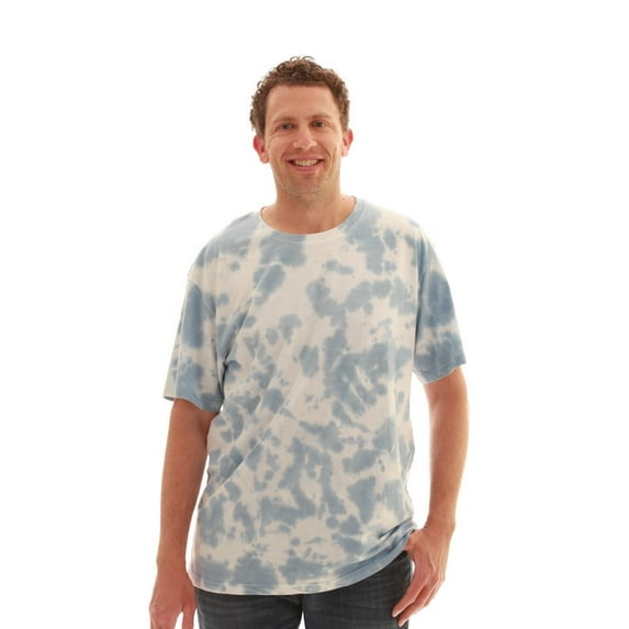 Whiskey & Oak Men’s Tie Dye T-Shirt – Crew Neck Tee Shirt (Tie Dye Light Blue, Small)