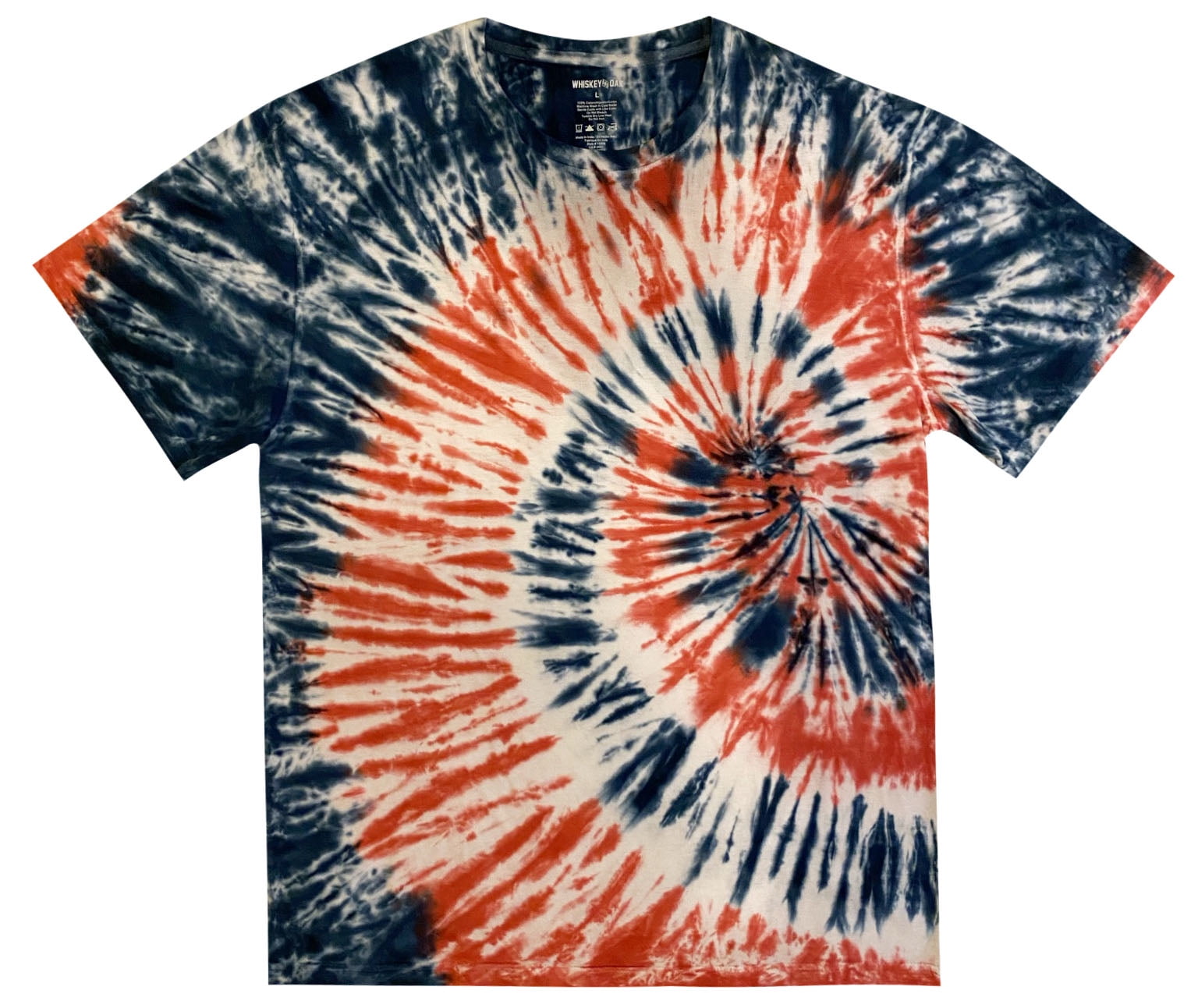 Men's Casual White & Blue Tie & Dye T-Shirt