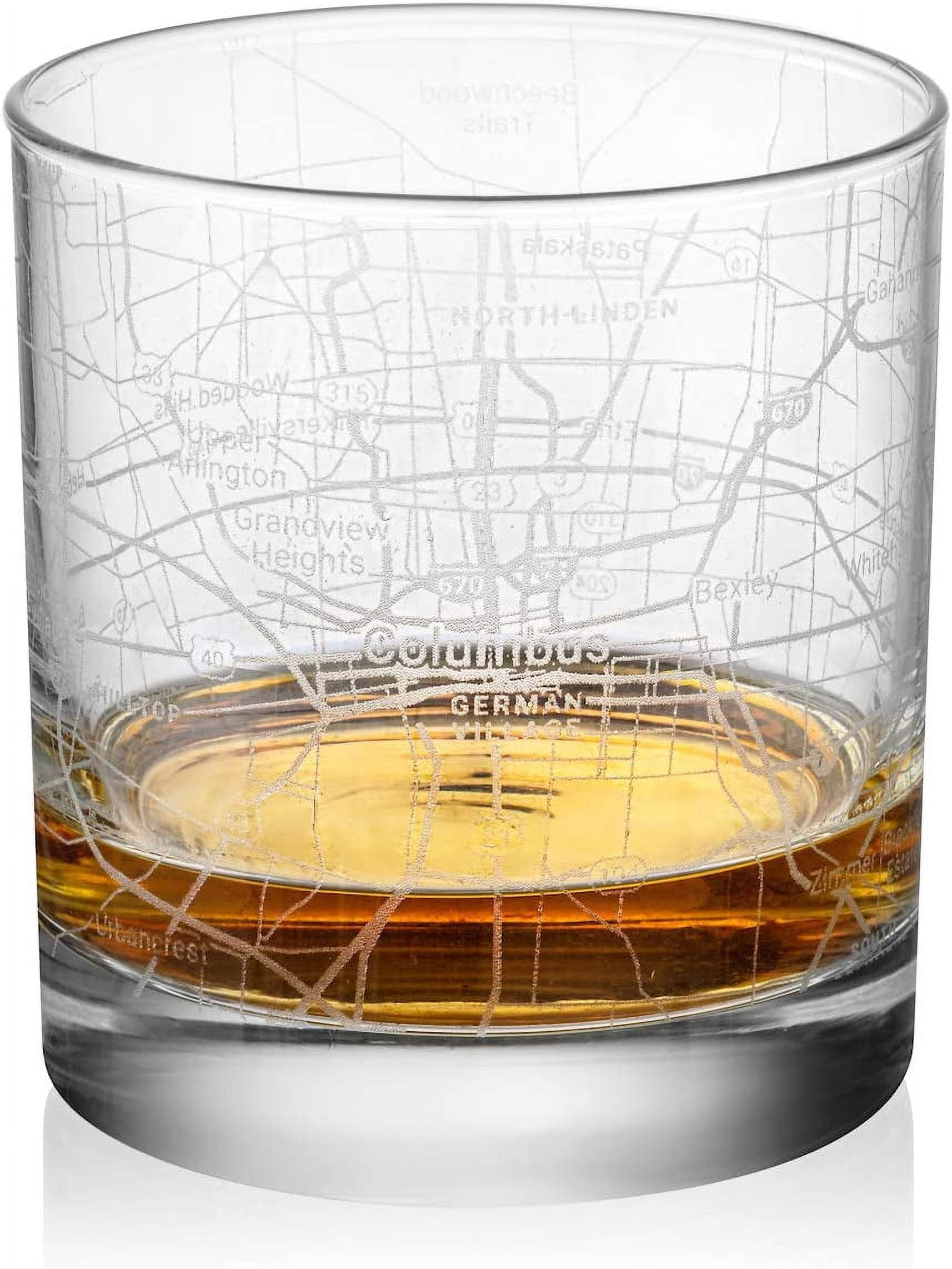 Whiskey Old Fashioned 11oz Glass Urban City Map Columbus Ohio