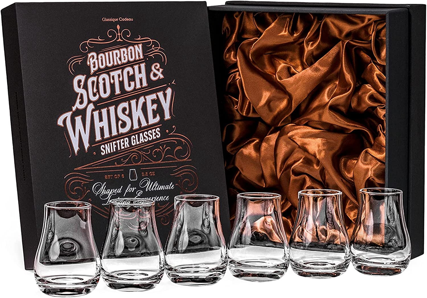 Whiskey, Scotch, Bourbon Tasting Glasses Set of 6 Professional 3.5 oz