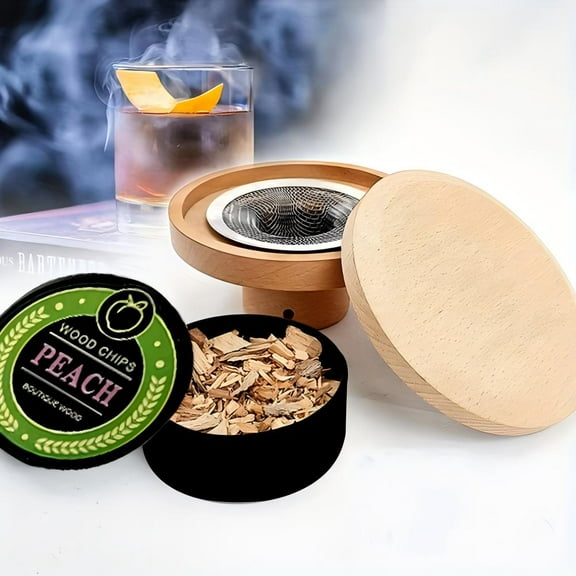 Whiskey Smoke Kit - 4 flavored wood chips, 1 wood filter, 1 tweezers - Cocktail Smoke Infusion Kit, Vintage Drink Smoke Kit, Birthday Bourbon gift for men