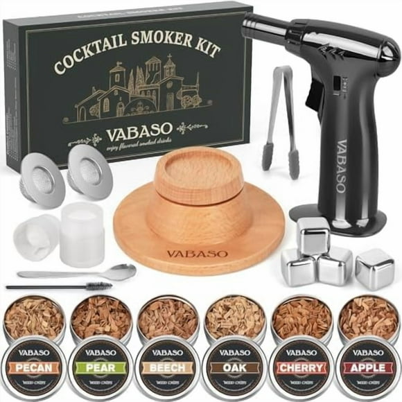 Whiskey Smoker Kit with Torch - 6 Flavors Wood Chips, Old Fashioned Cocktail Drink Smoker Kit, Birthday Bourbon Christmas White Elephant Gifts for Adults Men, Dad, Husband, Whiskey Lover(No Butane)$$