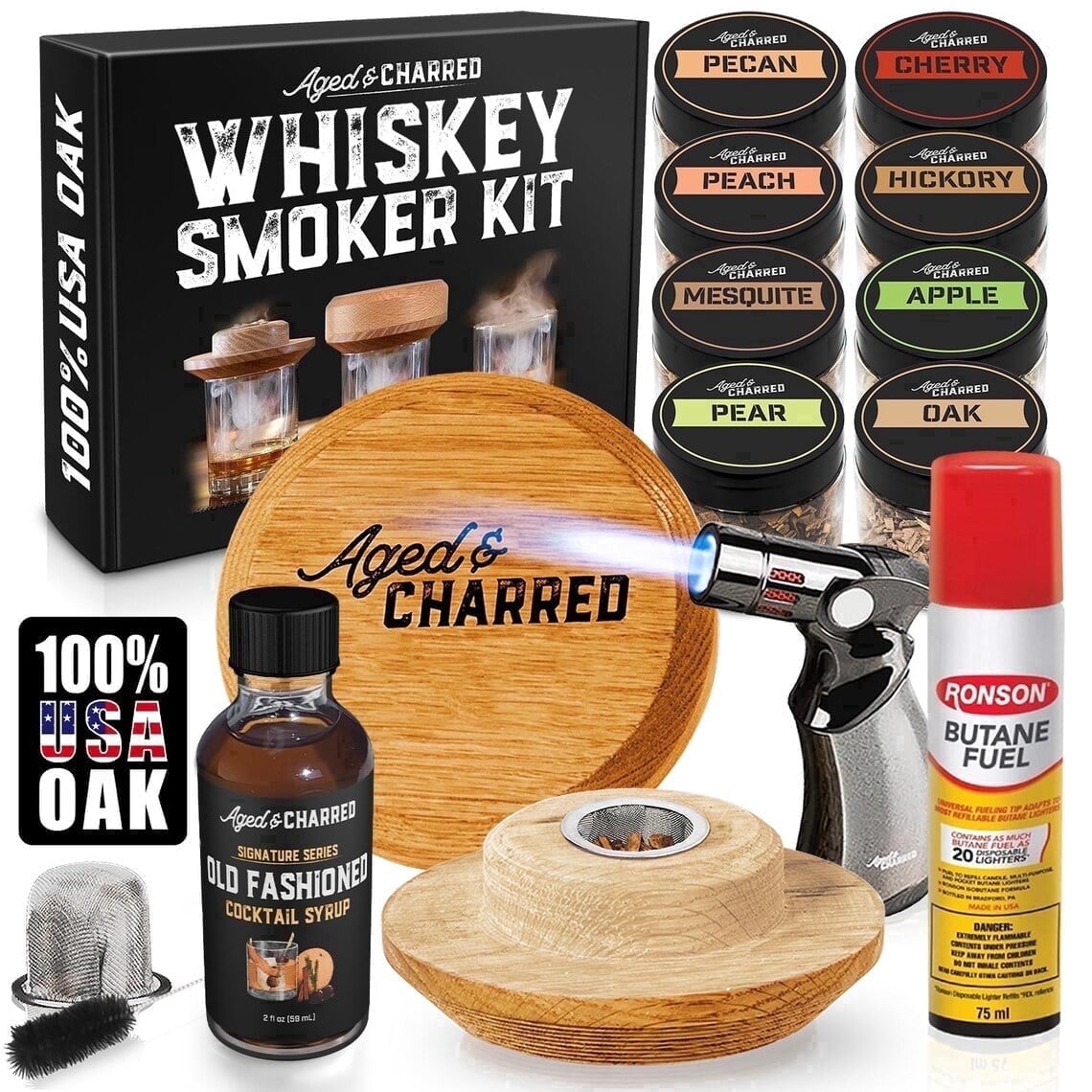 Aged & Charred Whiskey Smoker Kit
