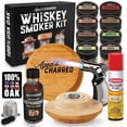 thumbnail image 1 of Aged & Charred Whiskey Smoker Kit with Torch, Butane and Old Fashioned Syrup, Bourbon Cocktail Smoker Set with 8 Wood Chip Flavors, 1 of 9