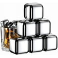 thumbnail image 1 of AP Whiskey Stones 6 Pack, Metal Reusable Ice Cubes, Stainless Steel Ice Cubes, Suitable for Whiskey, Vodka, Liqueurs, Wine, Beverage Juice or Soda, 1 of 12