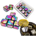 thumbnail image 1 of Whiskey Stones Gift Set - 8 PCS Stainless Steel Metal Ice Cube, Reusable Ice Cube for Drinking, Cooling Whiskey Rocks, Beverage Chilling Stones for Scotch and Bourbon(Colorful), 1 of 5