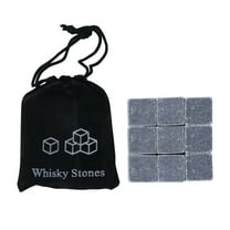 Whiskey Stones Gift Set, Set of 9 Unique Reusable Chilling Stones with Velvet Pouch, Cold Beverage Stones for Whiskey, Wine, and Cocktails, Holiday Gift