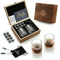 thumbnail image 1 of Whiskey Stones & Glasses Set, Granite Ice Cube for Whisky, Whiski Chilling Rocks in Wooden Box, Best Gift for Dad Husband Men, 1 of 6