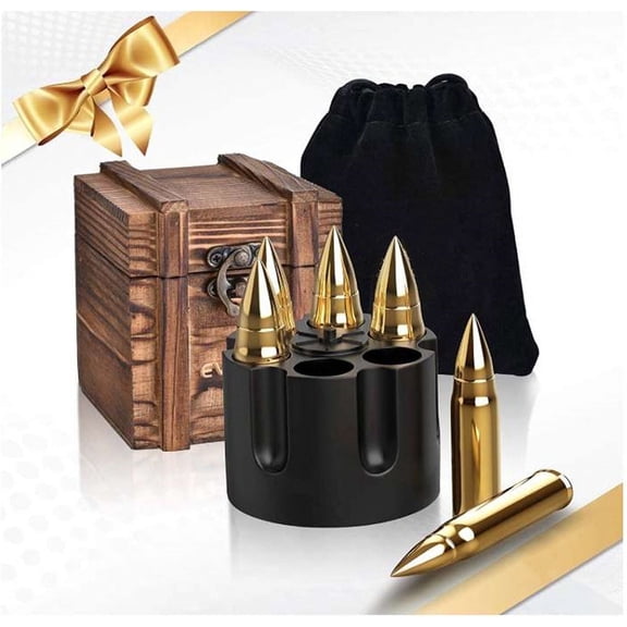 Whiskey Stones Set, Reseable Ice Cubes, Gift for Men Dad Husband Uncle Grandpa