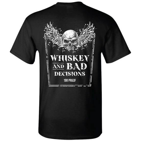 "Whiskey and Bad Decisions" Premium Short Sleeve Tee in Black
