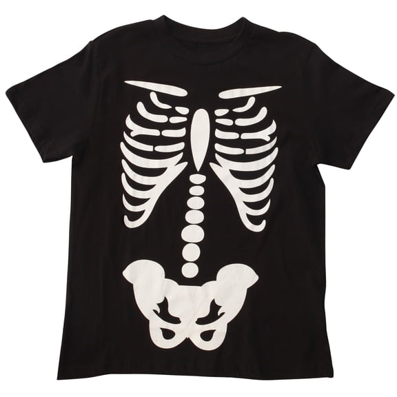 Whiskey and Oak Halloween Crew Neck T-Shirt (Skeleton - Black, XXX-Large)