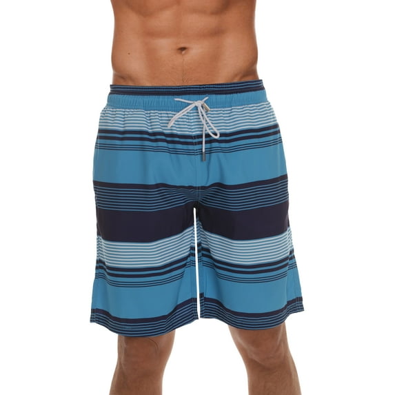 Whiskey and Oak Men's Bathing Suit Swim Trunks 94953-5726-XS (Blue - Stripe, X-Small)