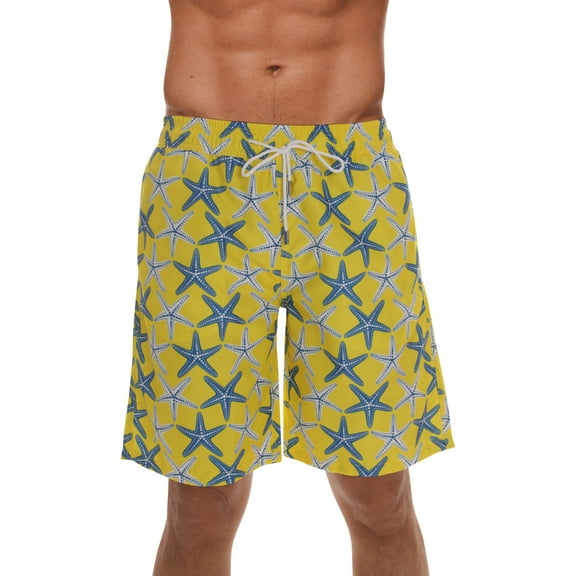 Whiskey and Oak Men's Bathing Suit Swim Trunks 94953-5726-XS (Citron - Starfish, X-Large)