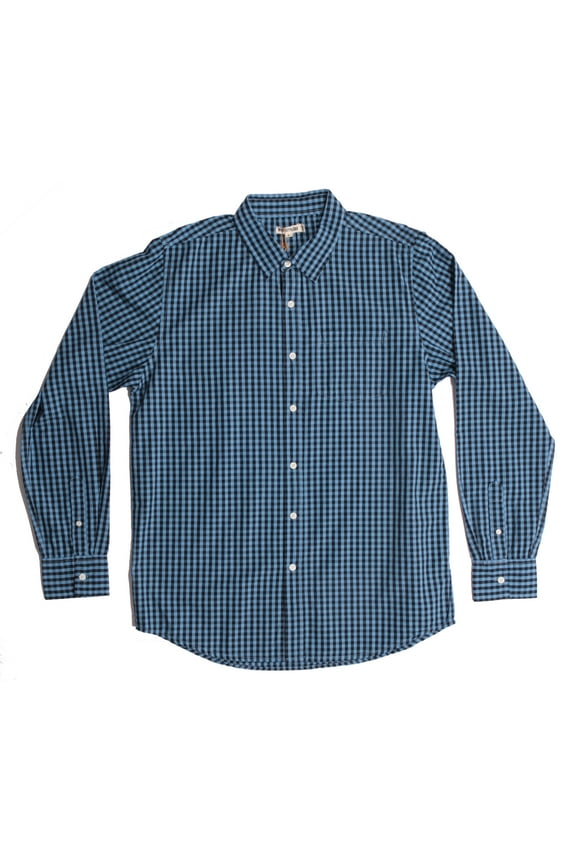 Whiskey and Oak Mens Plaid Casual Long Sleeve Button Down Shirts 67901-BLKRED-M (Light Blue / Navy, Small)