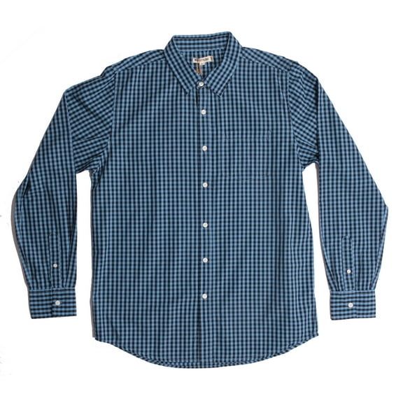 Whiskey and Oak Mens Plaid Casual Long Sleeve Button Down Shirts 67901-BLKRED-M (Light Blue / Navy, X-Large)