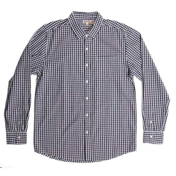 Whiskey and Oak Mens Plaid Casual Long Sleeve Button Down Shirts 67901-BLKRED-M (Navy White, Small)