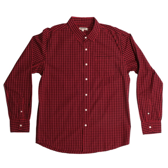 Whiskey and Oak Mens Plaid Casual Long Sleeve Button Down Shirts 67901-BLKRED-M (Red Black, Small)