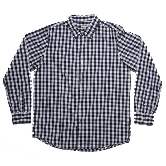 Whiskey and Oak Mens Plaid Long Sleeve Button Down Shirts 67915-BLK-M (Navy White, XX-Large)