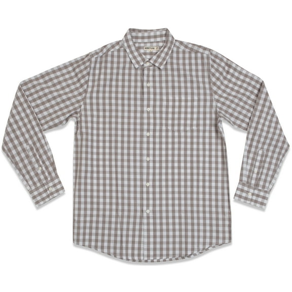 Whiskey and Oak Mens Plaid Long Sleeve Button Down Shirts (Grey White, XX-Large)
