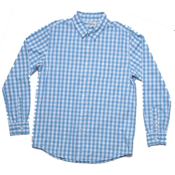 Whiskey and Oak Mens Plaid Long Sleeve Button Down Shirts (Light Blue White, XX-Large)
