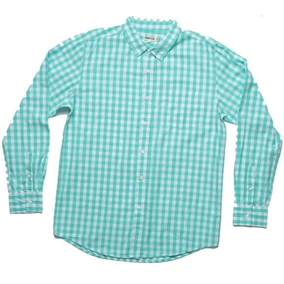 Whiskey and Oak Mens Plaid Long Sleeve Button Down Shirts (Light Green White, XXX-Large)