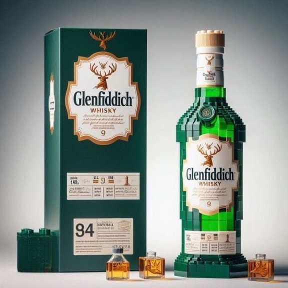 Whiskey bottle building blocks creative advent calendar 3D high-end wine culture creative building blocks