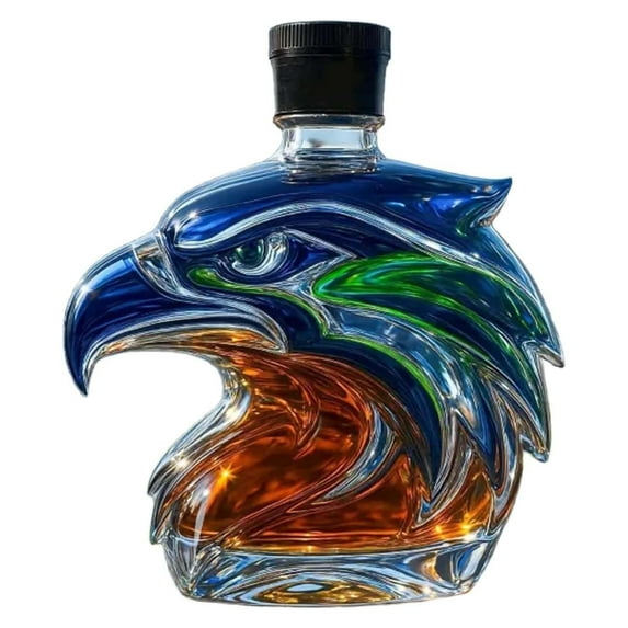 Whiskeys Aerators Gift Set For Football Fan Feature Intricate Seahawk Sculpture And Sturdy Glass Construction