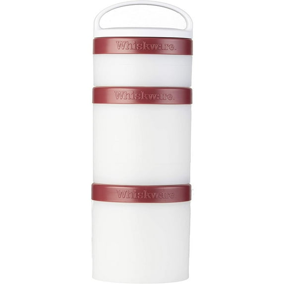 Whiskware Basic Stackable Snack Pack Containers - White & Purple
