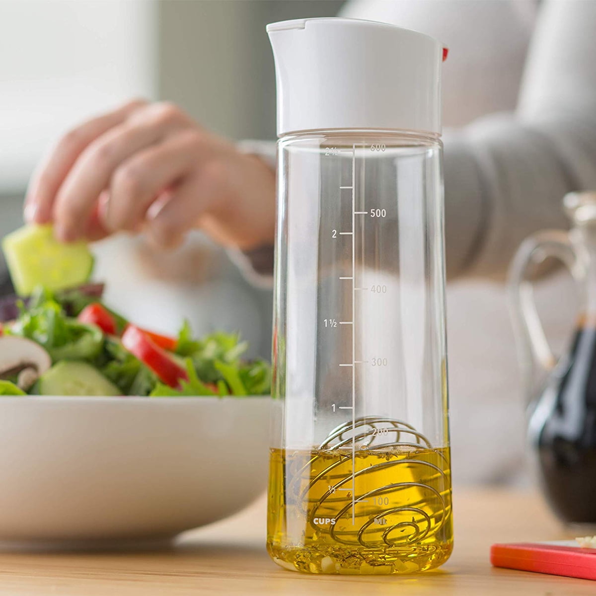 Salad Dressing Mixer Vinaigrette Mixer Bottle Shaker With Recipes Battery  Power