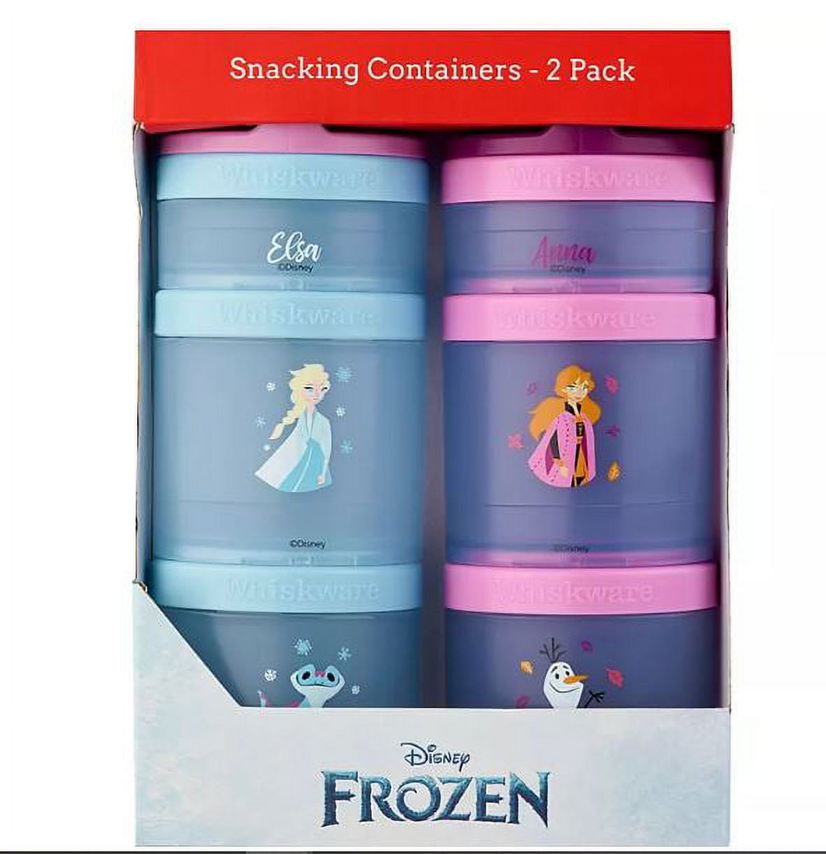 Whiskware SC02050 Disney Princess Elsa & Anna Portable Snacking Container Set of 2