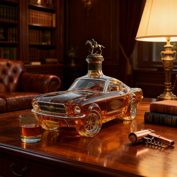 Whisky Bottle Car Shape Novel Glass Decanter, Car Shaped Whiskey Decanter Creative Glass Bottle Decoration for Home Bar, Gift for Men Dad Husband
