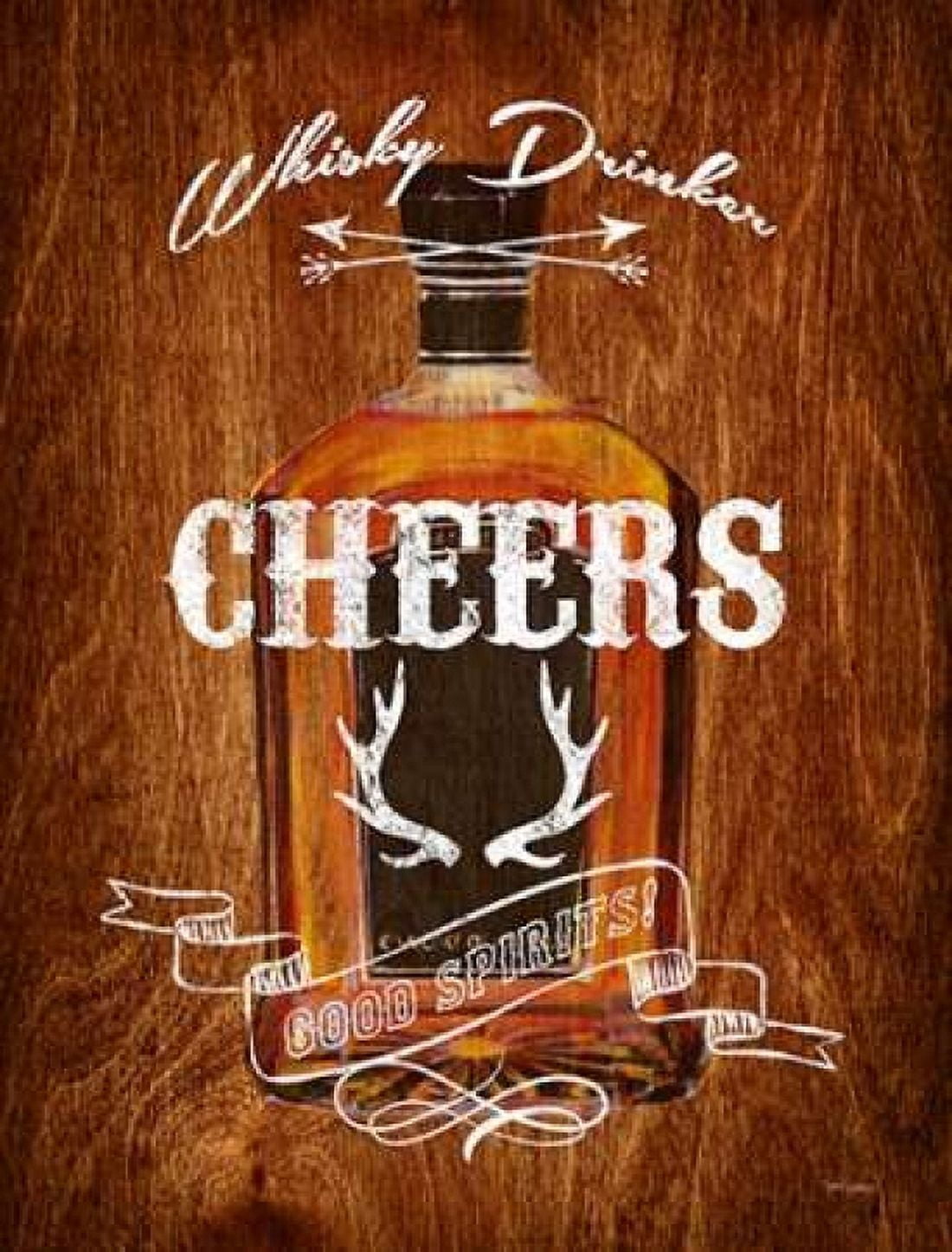 Whisky Drinker Wood Sign Canvas Art - Sam Appleman (22 x 28)