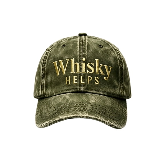 Whisky HELPS Baseball Cap Washed Distressed Adjustable Lightweight Breathable Casual Hat For All Seasons