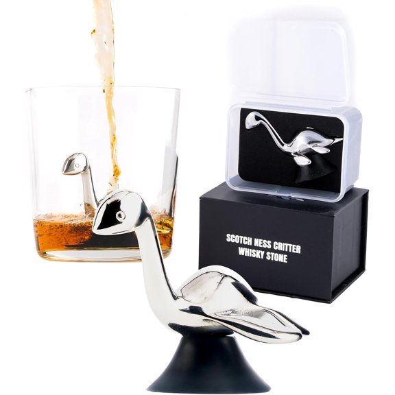 Whisky Stone Gift Set Scotch Ness Monster Chilling Stone with Premium Gift Box Funny Whiskey Gift for Men Bourbon Drink Accessory Father's Day, Birthday