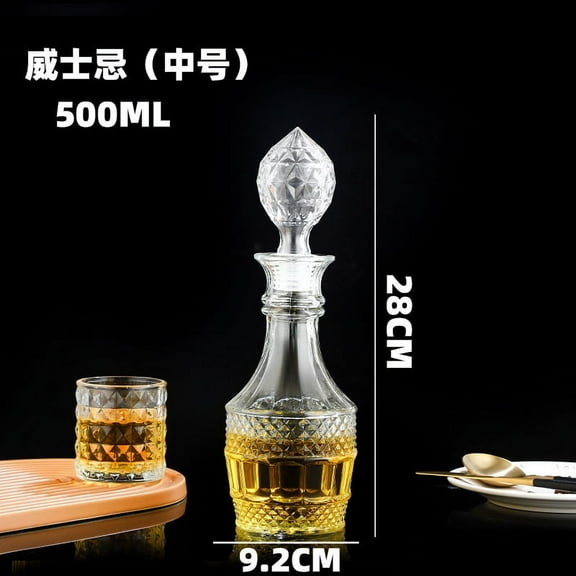 Whisky Wine Decanter Glass Whiskey Bottle Delicate Wine Decanter for Restaurant