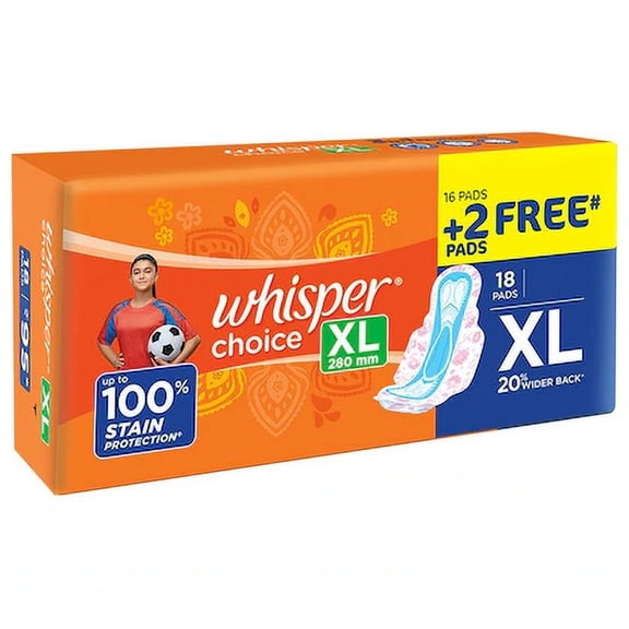 Whisper Choice Extra Long (XL) Pads: 16 U