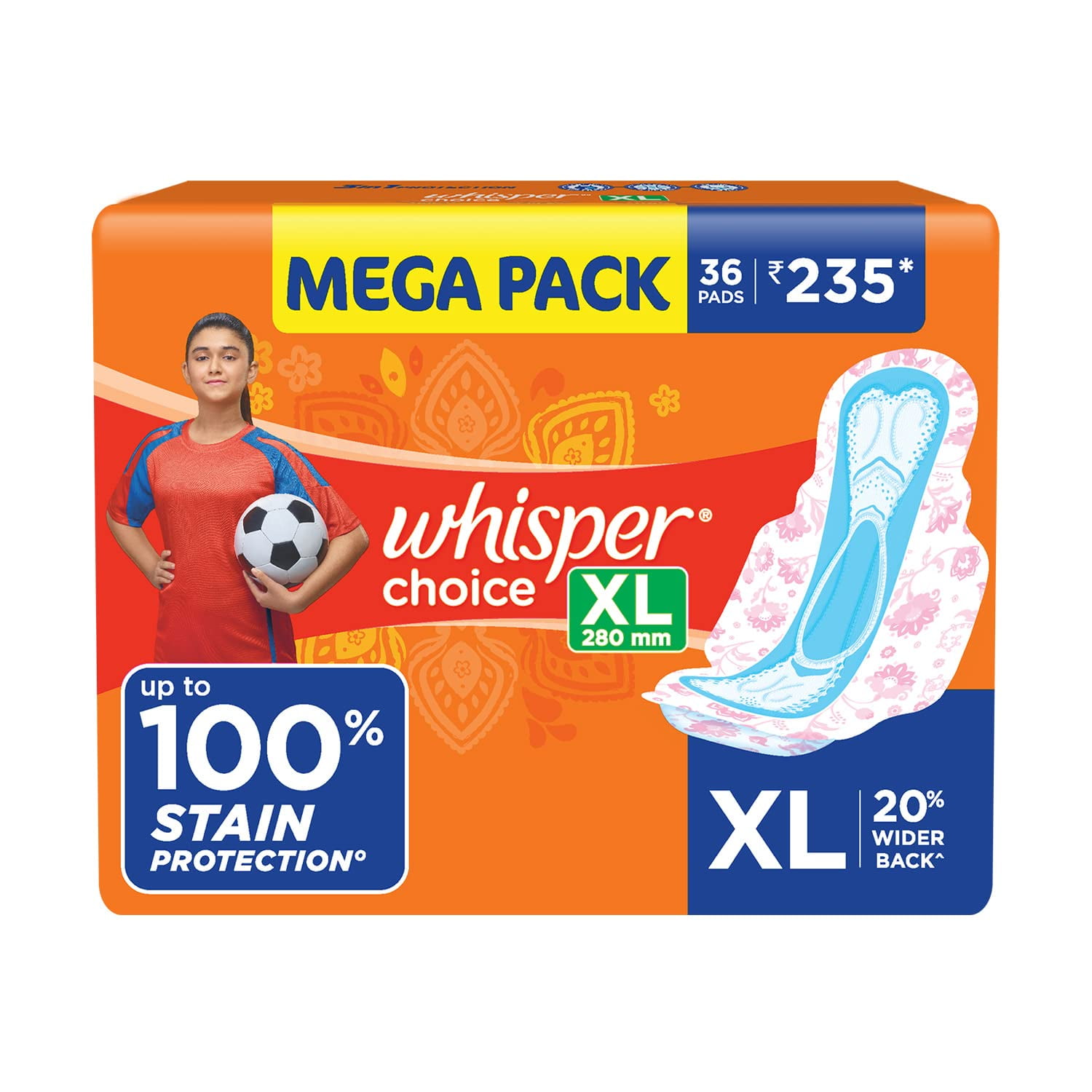 Whisper Choice Wings Sanitary Pads Regular: Buy packet of 20.0 pads at best  price in India