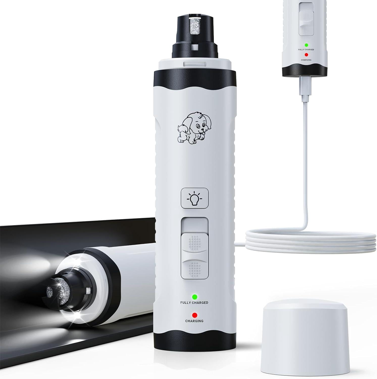 Whisper Quiet Dog Nail Grinder, Dog Nail Trimmers Kit for Grooming