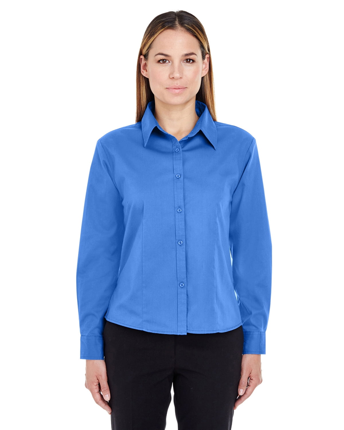 Whisper Women's French Blue Cotton/Polyester Twill Dress Shirt - Walmart.com Whisper Women's French Blue Cotton/Polyester Twill Dress Shirt - Walmart.com