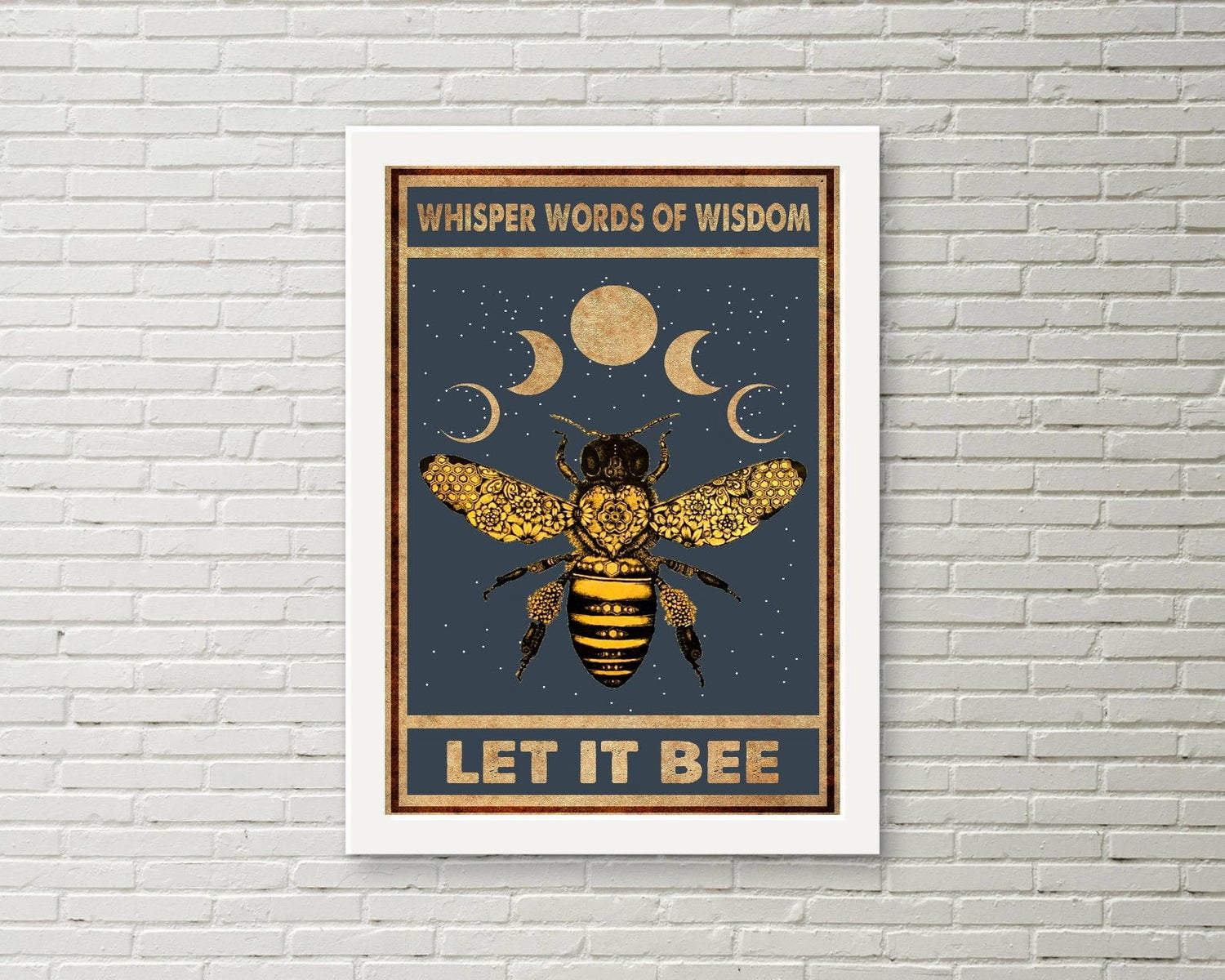 Whisper Words Of Wisdom Let It Bee Poster Hippie Poster Bee Wall Art ...