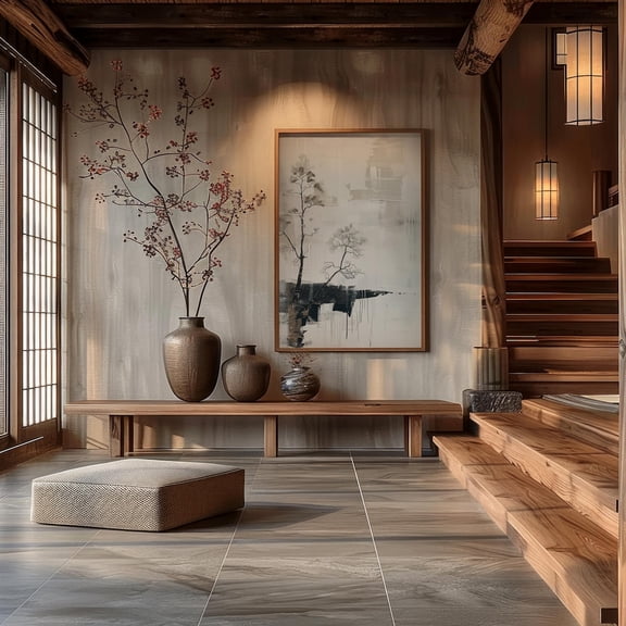 Whispered Horizon Poster Wall Art, Japandi Minimal Tree Landscape Calm Zen Decor UNFRAMED Poster, Wall Art for Decor, Present, 8x12