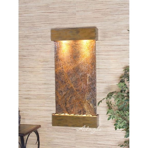 Whispering Creek Rustic Copper Brown Marble Wall Fountain
