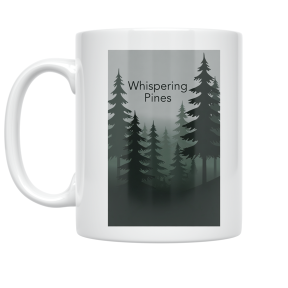 Whispering Pines Forest Silhouette - Nature Lover - 11 oz Ceramic Coffee Mug