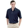 thumbnail image 1 of Whispering Pines Sportwear 362 100 Percent Performance Poly With Stripe Collar & Placket Shirt, White, Navy, Medium, 1 of 1