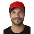 thumbnail image 1 of Whispering Pines Sportwear FA102 Fairway Cap Contrast Soft Mesh Back- Red- Black, 1 of 4