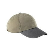 Whispering Pines Sportwear LP102 Optimum-Khaki With Contrast Bill 6 Panel Low Profile Cap- Khaki- Charcoal