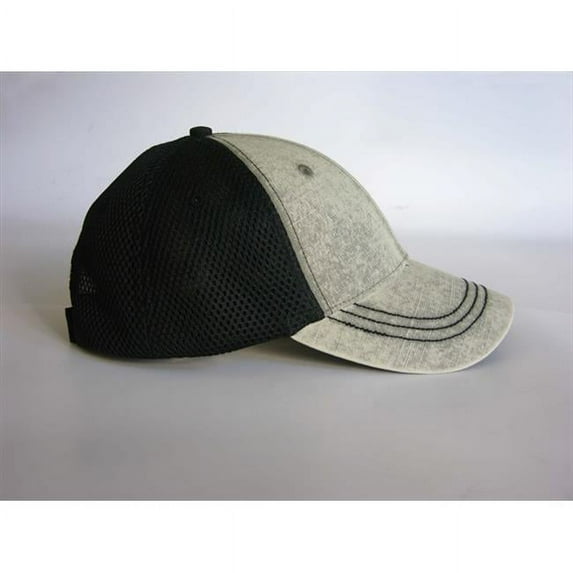 Whispering Pines Sportwear SD102 Slam Dunk Bleached Denim Front Soft Mesh Back Cap, Sage, Black