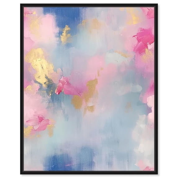 Whispering Rose Canvas Abstract Surrealism by Art Remedy, Black Frame, 36 x 45